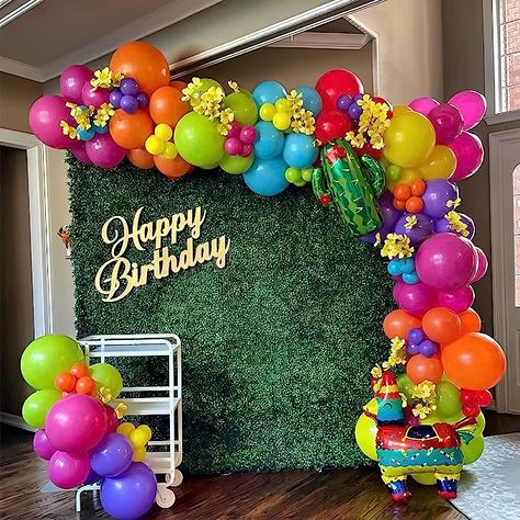 Pastel Balloon Arch, Mexican Fiesta Party Decorations, Mexican Theme Party Decorations, Mexican Birthday Parties, Mexican Party Decorations, Mexican Fiesta Party, Boy Birthday Decorations, Fiesta Birthday Party, Fiesta Party Decorations