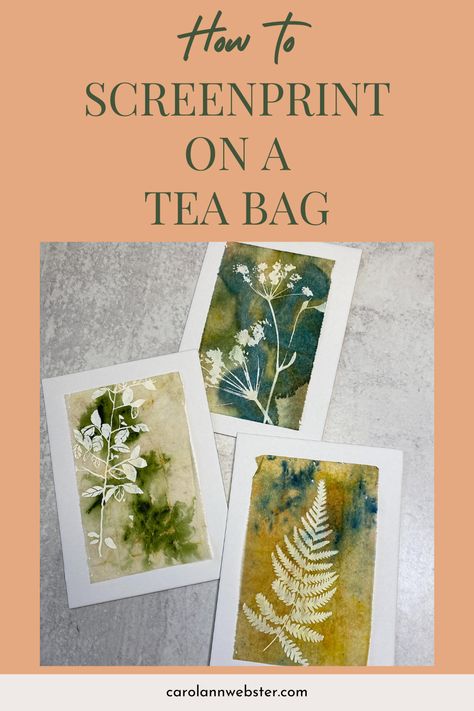 Tea Bag Art Drawing, Watercolor Crystals, Tea Crafts, Used Tea Bags, Tea Bag Art, Eco Print, Carol Ann, Spring Crafts For Kids, Art Journal Techniques