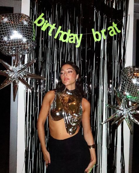 365 party girlz!!!💚⚖️🍸🪩 ** living for the chaos and endless celebrations xx - top @mewmewsofficial ✨ use code: NDIAMM20 #outfit #outfitoftheday #ootn #bdayoutfit #brat #bratstyle #bratoutfit #bratbday #365partygirl #bratparty💚 #libraseason #besties Brat Themed Outfit, Brat Themed Party, Brat Birthday, 21 Bday Ideas, Brat Party, Disco Prom, 22nd Bday, Birthday 25, 21 Bday