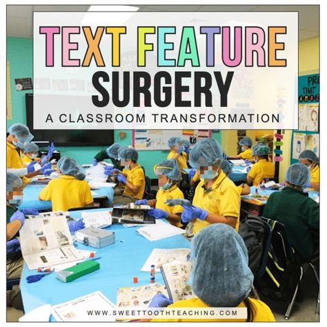 Surgery Classroom Transformation - Sweet Tooth Teaching Test Prep Review Games, Text Features Activities, Figurative Language Activity, Reading Notebooks, Student Data Notebooks, Nonfiction Text Features, Kindness Activities, Independent Activities, Classroom Transformation