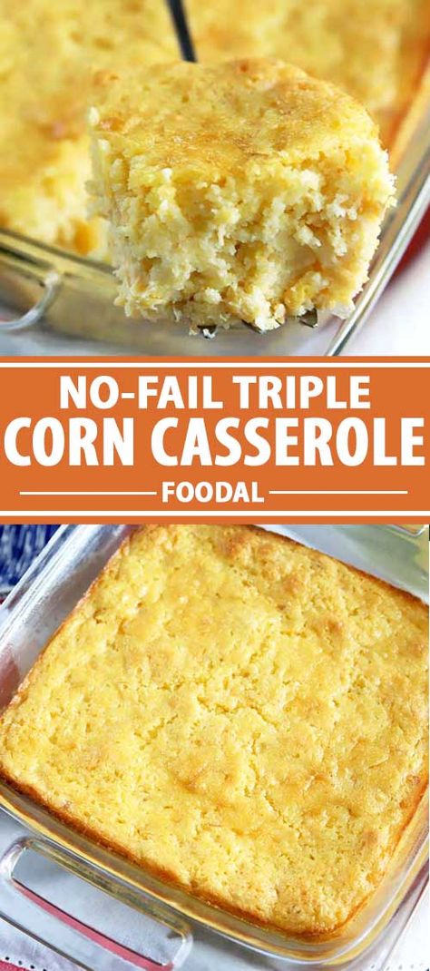 Three Corn Casserole, Corn Casserole 9x13 Pan, Corn Casserole Jiffy Mix, Corn Caserole, Corn Casserole Thanksgiving, Corn Casserole Jiffy, Gf Sides, Sweet Corn Casserole, Creamy Corn Casserole