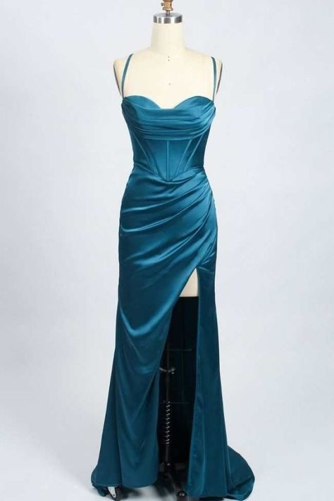 Turquoise Prom Dresses, Teal Prom Dresses, Tight Prom Dresses, Teal Bridesmaid Dresses, Silk Prom Dress, Sweep Train Prom Dress, Prom Dresses Elegant, Stunning Prom Dresses, Corset Dress Prom