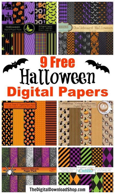 9 Free Halloween Digital Papers- If you're looking for free Halloween digital papers to use in your next project, you have to look at these! Some are licensed for commercial use! | free digital paper, Halloween backgrounds, Halloween patterns, #freePrintables #digitalPaper #Halloween #backgrounds #scrapbooking #graphicDesign #digitalPapers #DigitalDownloadShop Free Halloween Digital Paper, Free Printable Halloween Scrapbook Paper, Free Digital Paper Downloads, Halloween Patterns Printable, Digital Paper Free Download Printables, Digital Paper Free Download, Backgrounds Halloween, Free Scrapbook Paper, Halloween Digital Paper