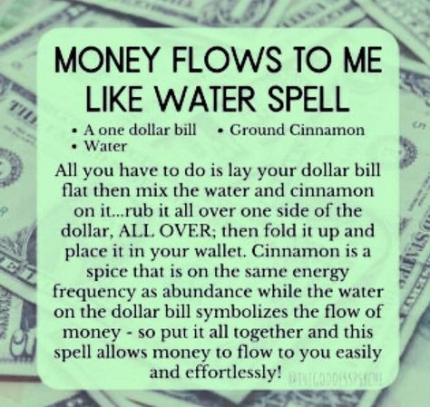 Good Energy Spell, Money Flows To Me, Money Spells Magic, Paganism Spells, Hoodoo Spells, Money Spells That Work, Good Luck Spells, Money Spell, Spells For Beginners