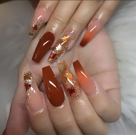 Check out @simonelovee❤️ French Pedicure, Gel Pedicure, Fall Gel Nails, Fall Acrylic Nails, Thanksgiving Nails, Beautiful Nail Designs, Orange Nails, Autumn Nails, Coffin Nails Designs