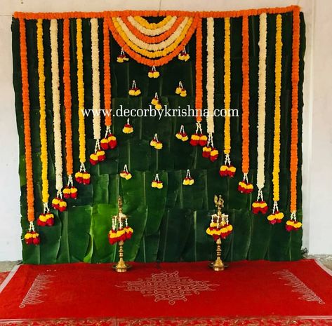 Indian Baby Shower Decorations, Leaf Decor Wedding, Wedding Background Decoration, Housewarming Decorations, Wedding Entrance Decor, Baby Shower Deco, Diy Diwali Decorations, Marriage Decoration, Desi Wedding Decor