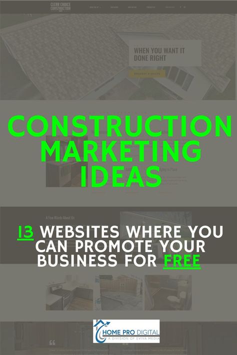 Construction Marketing Ideas, Education Tattoos, Tattoos Architecture, Hvac Business, Construction Marketing, Free Websites, Promote Small Business, Business Promo, Business Checklist