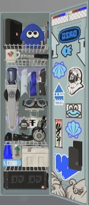 Splatoon 3 Lockers, Splatoon 3 Locker Ideas, Splatoon Wallpaper Desktop, Splatoon 3 Outfits, Splatoon Locker Ideas, Splatoon Blue, Splatoon Outfits, Splatoon Locker, Splatoon Wallpaper