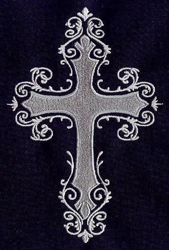 Catholic Embroidery, Cross Coloring Page, Cross Tattoos For Women, Cross Tattoo Designs, Gothic Cross, Gothic Crosses, Urban Threads, Classic Tattoo, Felt Projects