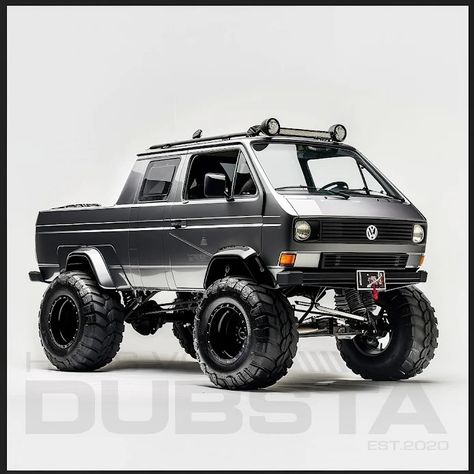 VW T3 (Type 25) Doka 4x4 Syncro AI Render by Dubsta Vw T Cross, Volkswagen Type 3 Fastback, Vw T4 Syncro, Vw Type 3 Notchback, Vw Syncro, Vw T3 Doka, Vw T3 Syncro, Motorcycle Workshop, Stunt Bike