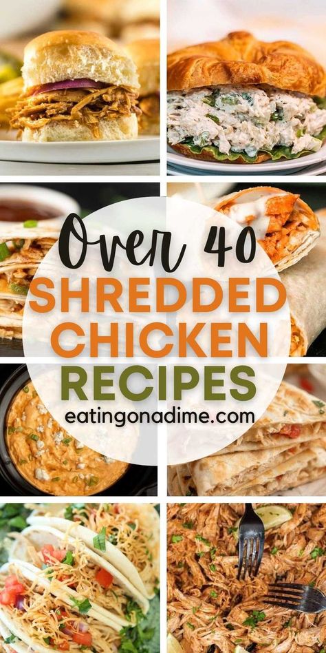 What To Make With Pulled Chicken, Shredded Cooked Chicken Recipes, What To Do With Roasted Chicken, Best Way To Make Shredded Chicken, What To Do With Leftover Shredded Bbq Chicken, Dinner Idea With Rotisserie Chicken, Recipes Using Pulled Chicken, Shredded Chicken Ideas Dinners, Recipes With Leftover Shredded Chicken