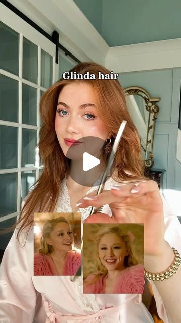 Geena Hunt 🦋 on Instagram: "Glinda hair tutorial from WICKED 🩷✨🫧 I just saw the movie and I’m obsessed! 

@arianagrande @wickedmovie 
@balmainhair comb @livingproofinc texture spray @dysonusa @dyson @dysonhairpro @dysonbeauty airwrap @nexxushaircare hairspray @anneleworld earrings (Geena) @ralphlauren robe @shopg2g bracelets

#hairtutorial #hairtransformation #hairtransformations #hairideas #hairinspiration #hairlook #hairtutorials #hair #hairstyles #hairstyle #wicked #redhead #redhair" Wicked Inspired Hairstyles, Glinda Hair Wicked, Glinda Hair, Texture Spray, Texturizing Spray, Hair Transformation, Hair Hairstyles, Hair Looks, Redheads