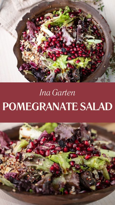 Ina Garten Pomegranate Salad Spinach Salad With Pomegranate Seeds, Salad With Pomegranate Seeds Feta, Green Salad With Pomegranate Seeds, Kale Salad With Pomegranate Seeds, Recipes With Pomegranate Seeds, Pomegranate Salad Recipes, Pomegranite Salad, Pomegrante Salad, Pomegranate And Feta Salad