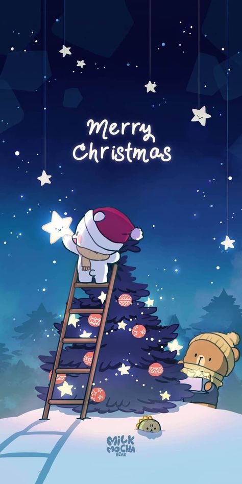 Milk And Mocha, Mocha Bear, Images Emoji, Bumbo, Milk & Mocha, Cute Bear Drawings, Anime Christmas, Cute Christmas Wallpaper, Cute Cartoon Images