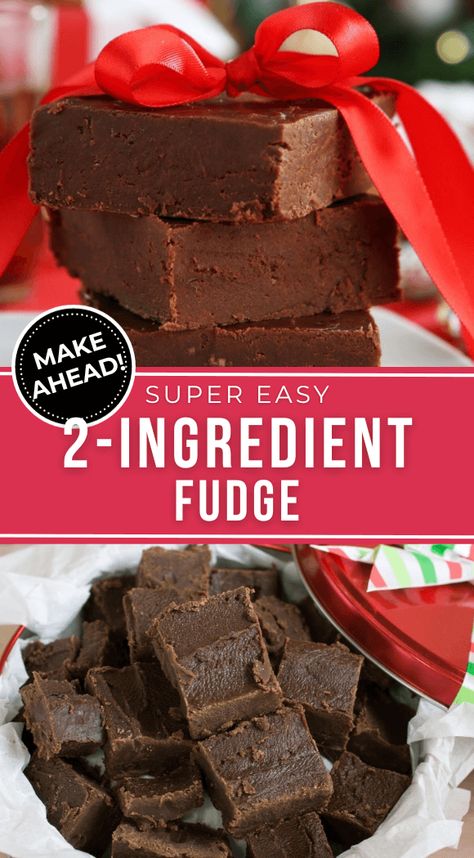 2 Ingredient Fudge is seriously the easiest dessert you can make this holiday season. This low-effort treat is great to make last minute. 3 Minute Fudge, Lemon Fudge, Two Ingredient Desserts, 4 Ingredient Desserts, 2 Ingredient Desserts, 2 Ingredient Fudge, Easiest Dessert, Desserts With Few Ingredients, Easy Chocolate Fudge