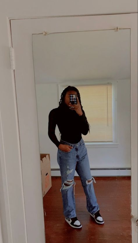 Flare Jeans With Jordans Outfit, Air Jordan Mid 1 Outfit, Royal Blue Jordan 1 Outfit Women, Jordan Mid 1 Outfit Women, Jordan Mid 1 Outfit, Air Jordan 1 Outfit Women Winter, Outfits With Air Jordan 1 Women, Air Jordan 1 Mid Outfit Women, Jordan 1 Outfit Women Winter