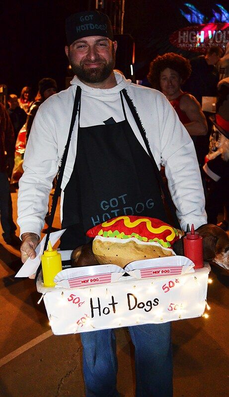 Hot Dog Vendor Costume, Hot Dog Vendor, Costume Contest Winner, Contest Winner, Costume Contest, Hot Dogs, Trunk, Food And Drink, Party Ideas