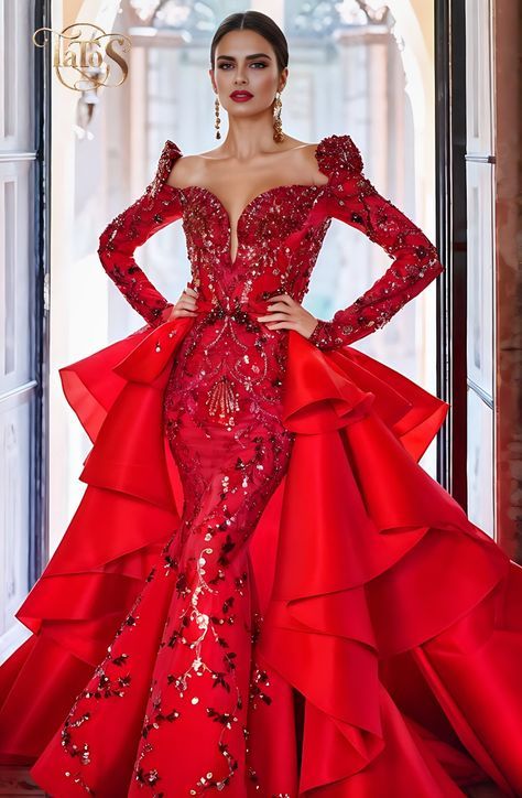 Devil Outfit, Gown Style Dress, Photo Modeling, Outfit Date, Flamenco Dress, Long Gowns, Intricate Beading, Best Winter Outfits, Key Art