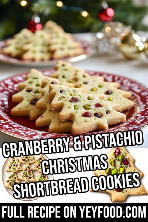 Cranberry & Pistachio Christmas Shortbread Cookies - Yeyfood.com: Recipes, cooking tips, and kitchen hacks for home cooks of all levels Shortbread Cookie Recipe Christmas, Pistachio Christmas, Pistachio Recipes Desserts, Christmas Shortbread Cookies, Russian Tea Cookies, Pistachio Shortbread, Cinnamon Bread Easy, Hacks For Home, Christmas Cookies Kids