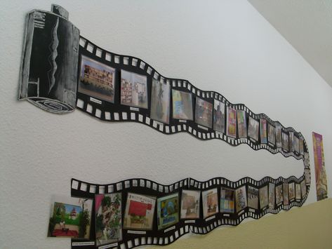 Photography Classroom, Deco Cinema, معرض فني, Hollywood Party Theme, School Board Decoration, Selfie Wall, Hollywood Theme, Soyut Sanat Tabloları, Class Decoration