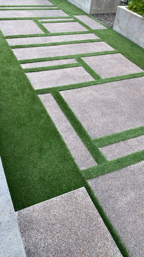 Grass Pavers, Side Yard Landscaping, Concrete Walkway, Driveway Design, Modern Backyard Landscaping, Diy Outdoor Furniture Plans, Front Yard Garden Design, Front Yard Landscaping Plans, Patio Garden Design