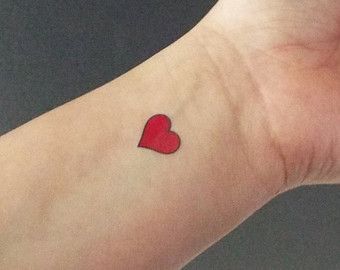 Red Heart Tattoo, Little Heart Tattoos, Robin Tattoo, Heart Tattoo On Finger, Love Heart Tattoo, Heart Tattoo Wrist, Red Heart Tattoos, Small Heart Tattoos, Small Tattoos Simple