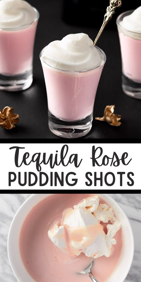 These Tequila Rose Pudding Shots are easy to make and taste absolutely delicious! These are the perfect pudding shots for a party or for Valentine’s Day. Pudding Shots Tequila Rose, Pudding Shots With Tequila Rose, Pink Pudding Shots, Tiramisu Pudding Shots, Tequila Rose Jello Shots, Valentines Pudding Shots, Strawberry Cheesecake Pudding Shots, Tequila Rose Pudding Shots, Tequila Rose Shots Recipes