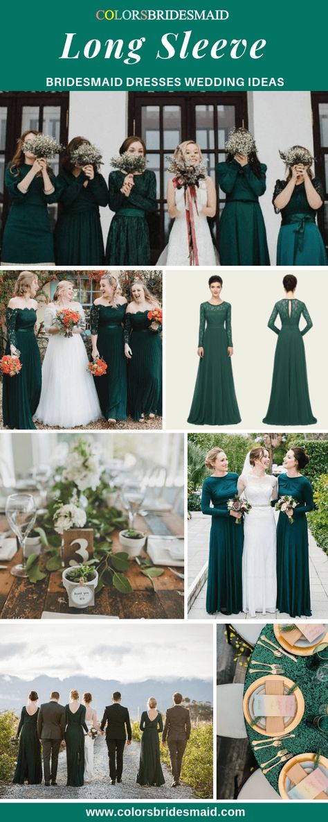 All 30+ Winter Wedding Color Palettes - ColorsBridesmaid Katrina Wedding, Long Sleeve Bridesmaid Dresses, Ice Blue Bridesmaid Dress, Forest Green Bridesmaid Dresses, Winter Wedding Bridesmaids, Winter Wedding Color Palette, Emerald Green Bridesmaid Dresses, Dark Green Bridesmaid Dress, Winter Bridesmaid Dresses