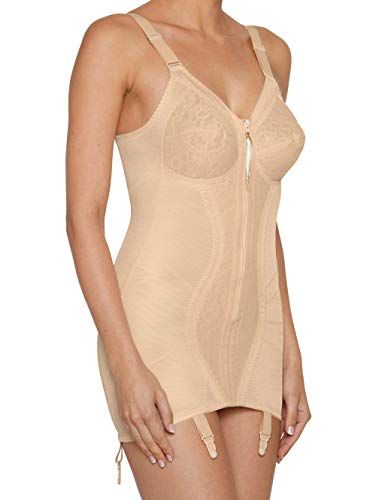 Naturana Women's Non-Wired Open Bottom Corselette 3011 Beige 38D Full Corset, Corset Shapewear, Girdles, Vintage Corset, Corsets And Bustiers, Corset Lingerie, Women's Shapewear, Bustiers, Pink Satin