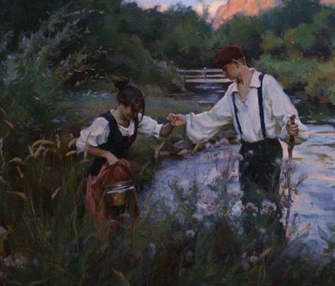 Michael Malm 1972 | American Figurative painter Michael Malm, The Grass, Water, Art