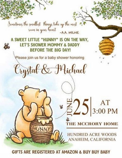 Safari Safari: Kids Safari Birthday Invites Pooh Baby Shower Ideas, Baby Shower Winnie The Pooh, Pooh Invitation, Safari Kids, Winnie The Pooh Themes, Baby Shower Theme Decorations, Disney Baby Shower, Winnie The Pooh Baby Shower, Classic Pooh