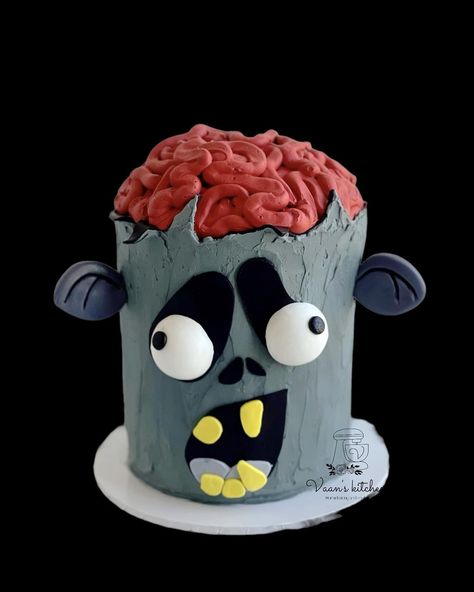 Zombie 🧟 Cake #birthdqaycakes #cupcakes #buttercreamcakes #fondantcakes #customcakes #handmadetopper #cakedecor #cakedesign #sydneycake #sydneycakes #vaanskitchen #spongecake #zombiecake #zombiecakes Zombie Cake Birthday, Zombie Treats, Zombies Movie Cake, Zombie Cakes For Kids, Disney Zombies Birthday Cake, Zombie 3 Cake, Zombie Cakes, Zombie Monster Truck Birthday Cake, Zombie Birthday Cakes