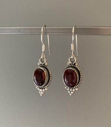 Scarlett Dragna, Garnet Earrings Silver, Stephanie Garber, Earrings Matching, Indie Jewelry, Earrings Teardrop, January Birthstone, Funky Jewelry, Garnet Earrings