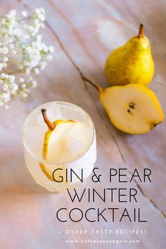 Refreshing Drinks Alcohol, Pear Cocktail, Christmas Drinks Alcohol Recipes, Pear Cocktails, Christmas Drinks Alcohol, Gin Tasting, Gin Cocktail Recipes, Gin Cocktail, Boozy Drinks