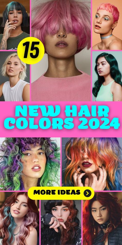 The New Wave of Hair Color in 2024: Pastel Perfection: 2024 is set to embrace pastel hair colors in a big way. Soft lavenders, mint greens, and pastel pinks will be popular, particularly among younger women and those looking for a bold change. These shades are stunning on short, straight hair and equally captivating on long, wavy locks. The pastel trend offers a playful and artistic way to express individuality through hair color. Fashion Hair Color Trends 2024, Popular Hair Trends 2024, Short Hair Color Trend 2024, Chic Hair Color, Hair Color List, Funky Hair Colors, Edgy Hair Color, 2024 Hair Color, Wild Hair Color