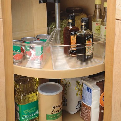 Lazy Susan Cabinet, Diy Lazy Susan, Storage Hacks Diy, Organized Pantry, Corner Kitchen Cabinet, Kitchen Organization Diy, Diy Kitchen Storage, Kitchen Cabinets Makeover, Kitchen Corner