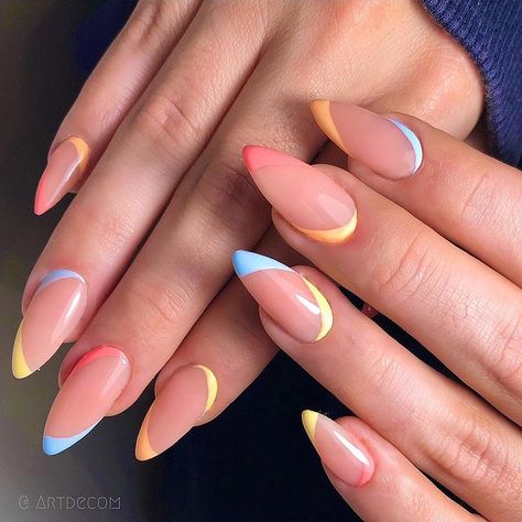 Long Nail Art, Pastel Nails Designs, Lavender Nails, Almond Nails Designs, Nails Only, Pastel Nails, Yellow Nails, Chic Nails, Nails Inspo