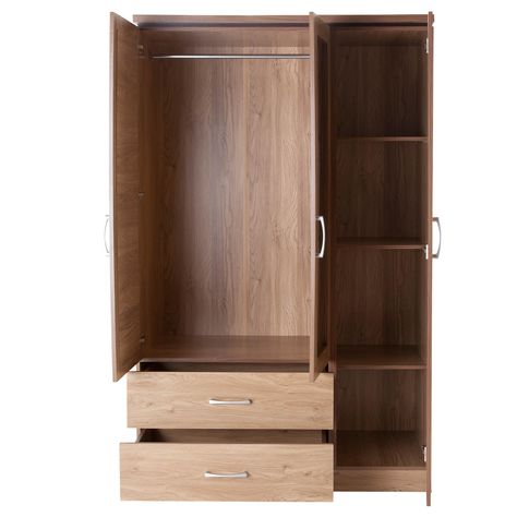 Waldrop Design Bedroom, Waldrop Design, 3 Door Wardrobe, Triple Wardrobe, Oak Wardrobe, Wardrobe Furniture, Door Design Modern, Mirrored Wardrobe, White Mirror