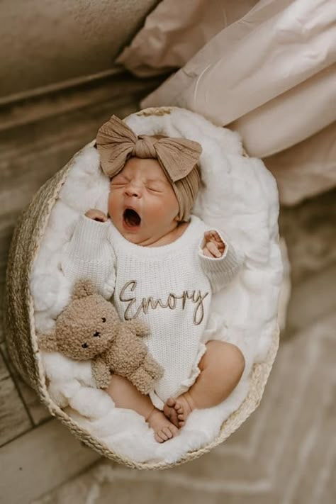 Hospital Swaddle Picture, Photos Of Newborns, Southern Newborn Pictures, Newborn In A Basket, Newborn Nursery Pictures, In Nursery Newborn Photos, Newborn Basket Photography, Couple Baby Pictures, Baby Basket Photoshoot