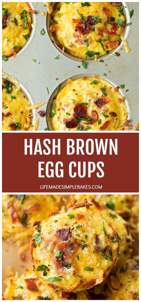 Muffin Tin Hashbrowns Eggs, Egg Muffin With Hashbrowns, Life Made Simple Recipes, Hashbrown Muffin Cups Eggs, Eggs And Hashbrowns In Muffin Tin, Hashbrown Egg Muffin Cups, Egg Muffins Breakfast Hashbrowns, Egg Muffins With Hash Browns, Hashbrown Breakfast Cups Muffin Tins