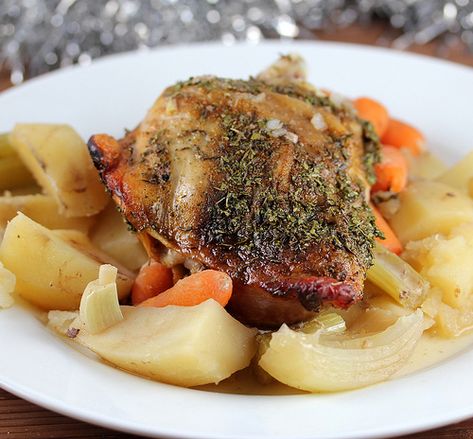 Slow Cooker Turkey Thighs Pot Roast Recipe - Cully's Kitchen Thanksgiving Turkey Breast, The Best Thanksgiving Turkey, Turkey Thigh Recipes, Turkey Thigh, Best Thanksgiving Turkey, Simple Easy Recipes, Turkey Thighs, Easy Pot Roast, Pot Roast Recipe