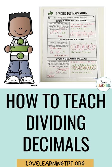 Teaching students how to divide decimals can be a bit difficult since there are a number of steps involved, but it is so much easier if you teach students how to divide decimals with models first! Read the post for some tips on how I teach my 5th graders to divide decimals! Decimal Division Anchor Chart, Divide Decimals By Decimals, How To Divide Math, Dividing Decimals By Whole Numbers, Dividing Decimals 5th Grade, Dividing Decimals Anchor Chart, Math For 5th Graders, Dividing With Decimals, Dividing Decimals Activities