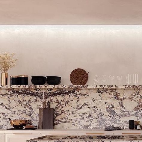 ARCA on Instagram: "The Calacatta Viola Polished on the island and backsplash of the kitchen strikes a balance between elegance and functionality, making it an excellent choice for a modern home. The natural stone adds a chic and unpredictable accent to the space with its expressive veins. Explore our materials at arcaww.com #marble #calacatta #calacattaviola #interiors #kitchen #kitchendesign #interiordesign" Calcutta Viola Marble Kitchen, Calacatta Viola Kitchen, Calcutta Marble Kitchen, Dream Architecture, Marble Calacatta, Calcutta Marble, Interiors Kitchen, Calacatta Viola, Marble Interior