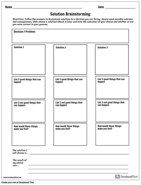 Decision Making Worksheet | Brainstorming Solutions Decision Making Activities, School Refusal, Emotional Activities, Office Update, Therapy Techniques, Organization Bullet Journal, Decision Making Process, Decision Making Skills, Math Tutor