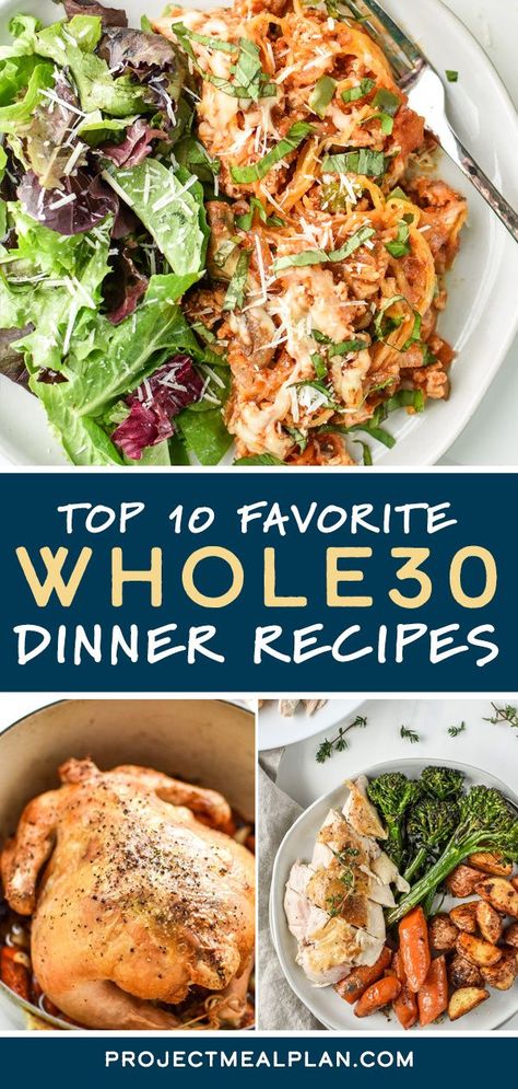 We could all use more dinner ideas, am I right? I love incorporating dairy-free, gluten-free, and clean eating meals into my routine even though I don’t strictly follow those diets. Here are our Top 10 Favorite Whole30 Dinner Recipes we keep on repeat year round! #WHOLE30 Whole30 Comfort Food Recipes, Whole30 Family Dinner, Whole 30 Quick Dinner, Whole 30 Crab Recipes, Whole 30 Dinner Party, Whole 30 Seafood Recipes, Whole 30 Family Dinners, Whole Foods Dinner Recipes, Whole 30 Recipes Dinner