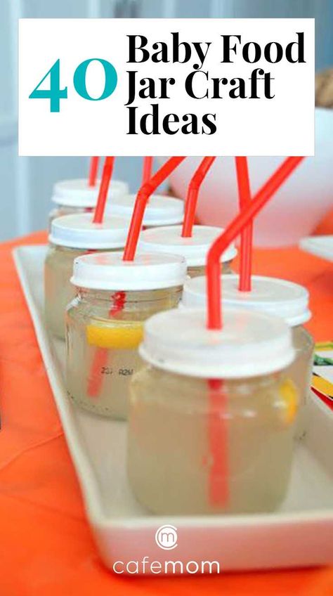 Baby Food Jar Craft Ideas, Repurpose Containers, Christmas Gifts Food, Upcycled Objects, Baby Food Jars Diy, Jar Craft Ideas, Diy Christmas Gifts Food, Baby Jars, Baby Food Jar Crafts