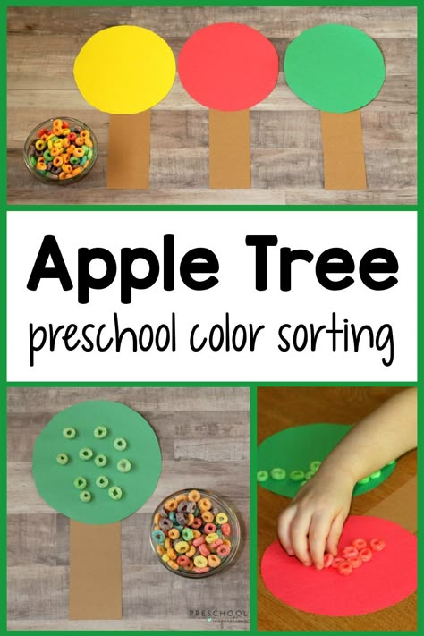 Team Building Preschool Activities, Apple Fine Motor For Toddlers, Apple Picking Preschool Activity, Fall Learning Centers Preschool, Apple And Pumpkin Activities Preschool, Apple Playdough Tray, Free Preschool Apple Activities, Apple Sorting Activity, Fall Apple Activities For Preschool