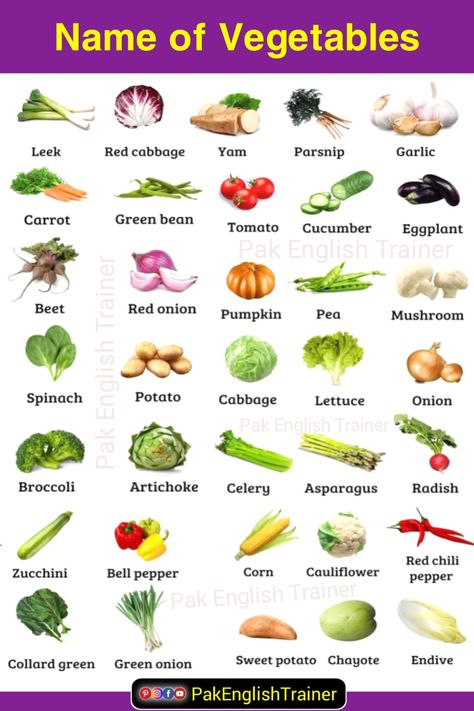 Names of all Vegetables in English, list of Vegetables and their names in English, English vocabulary course || Pak English Trainer
#vegetables Vegetable Vocabulary English, Vegetable Names In English, Vegetable Vocabulary, Vegetables In English, Food Names In English, Fruits And Vegetables Names, Vegetables Names With Pictures, Vegetable List, Vegetables Name