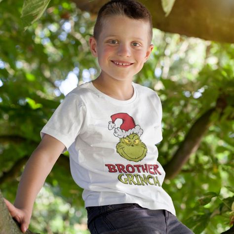 How the Grinch Stole Christmas | Brother Grinch T-Shirt Grinch Day At School Outfit, Grinch Clothing, Grinch Day At School, Kids Soccer Team, How Grinch Stole Christmas, Grinch Day, Grinch T Shirt, Dr Seuss The Grinch, Dr Seuss Books