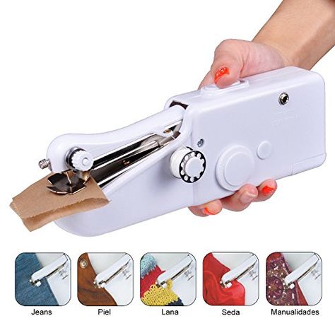 Mini Portable Handheld Sewing Machines Handy Stitch Clothes Fabrics Sew Needlework Cordless Electric Sewing Machine >>> Want additional info? Click on the image(It is Amazon affiliate link). #SewingKitIdeas Handheld Sewing Machine, Thread Holder, Repair Clothes, Needle Threader, Sewing Needles, Create Diy, Sewing Tools, Toy Craft, Sewing Fabric